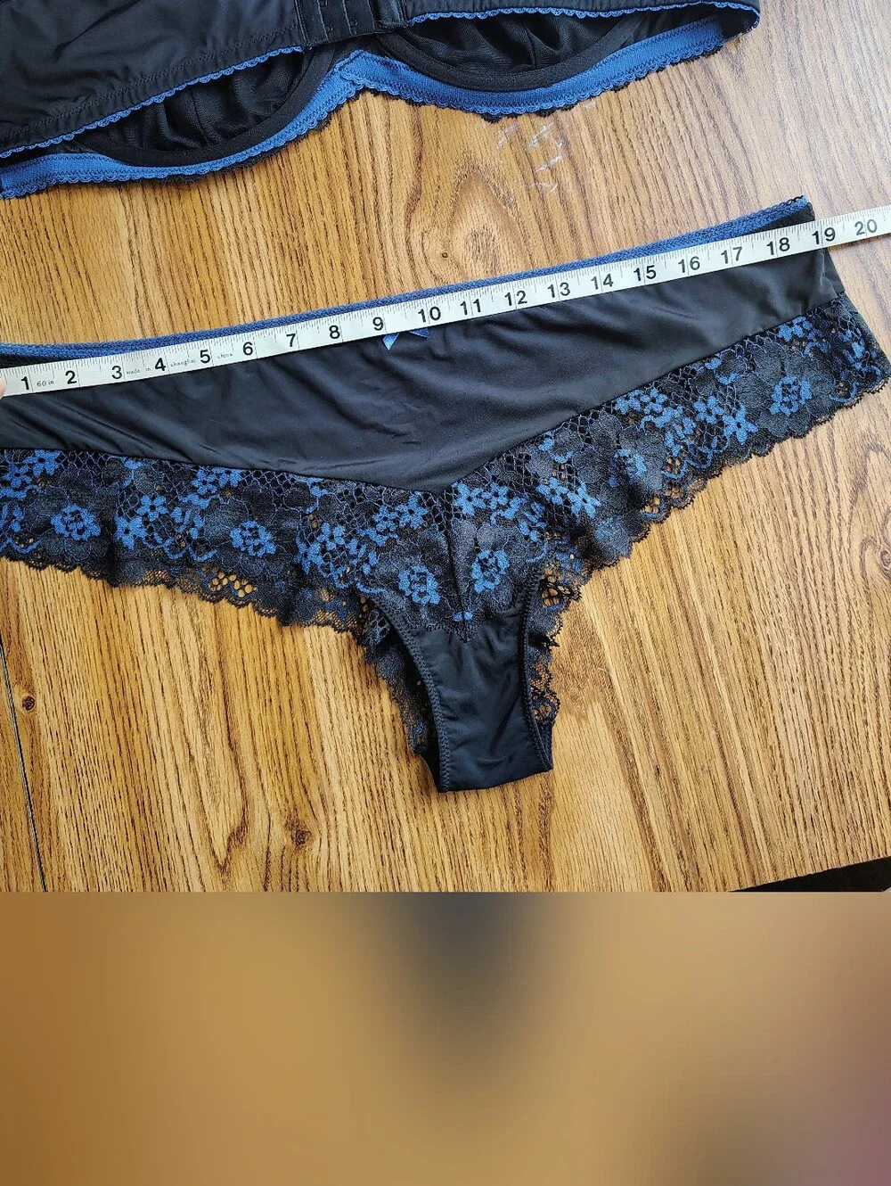 Adore Me Zita unlined breathable bra Lace Floral blue and black size 46DD - Picture 13 of 16